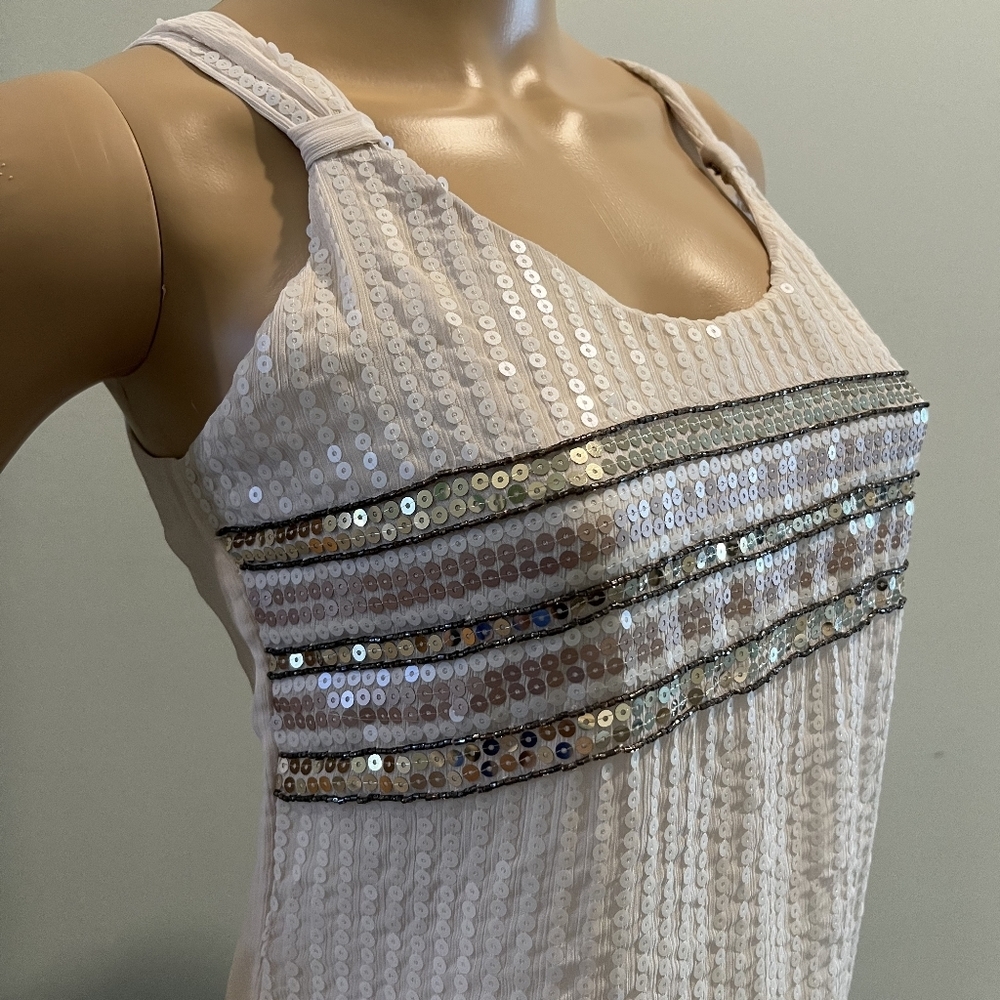 White House Black Market Sequins Tank Top in Size XXS - Picture 4 of 15